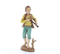 Moranduzzo Pifferaio per Presepe da Cm 12 Scala 1:15 -Statuine Presepe Indistruttibili - Stile 700', Pittura Rifinita a Mano, Prodotto Ufficiale, Made in Italy, Scultore M. Landi
