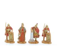 Moranduzzo Re Erode, Centurione e 2 Soldati Adatto a Presepe da 3,5 cm Scala 1:50 - MICRO 3,5 - Statuine Indistruttibili, Stile '700, Rifinite a Mano, Scultore M. Landi, Made in Italy