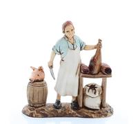 Moranduzzo Salumiere per Presepe da 8 cm - COMPACT 8 - Scala 1:22 - Statuina Indistruttibile, Pittura a Mano, Stile ’700, Made in Italy, Scultore M. Landi