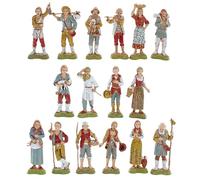 Moranduzzo Set 16 Pastori per Presepe da Cm 10 Scala 1:20 - Statuine Indistruttibili, Stile ‘700, Rifinite a Mano, Prodotto Ufficiale, Made in Italy, Scultore M. Landi