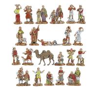 Moranduzzo Set 21 Pastori e 1 Cammello Adatto a Presepe da 3,5 cm Scala 1:50 - MICRO 3,5 - Statuina Indistruttibile, Stile '700, Rifinita a Mano, Scultore M. Landi, Made in Italy