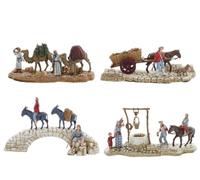 Moranduzzo Set 4 Pastori Adatti a Presepe da 6 cm Scala 1:32 - MINI 6 - Statuine Indistruttibili, Stile '700, Rifinite a Mano, Scultore M. Landi, Made in Italy