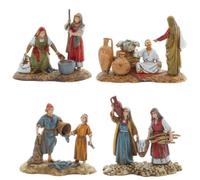 Moranduzzo Set 4 Pastori per Presepe da 10 cm - STANDARD 10 - Scala 1:20 - Statue Indistruttibili, Rifinite a Mano, Scultore M. Landi, Made in Italy