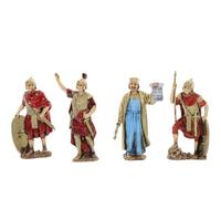 Moranduzzo Set 4 Personaggi Re Erode e Soldati Romani per Presepe da 8 cm - COMPACT 8 - Scala 1:22 - Statuine Indistruttibili, Pittura a Mano, Scultore M. Landi, Made in Italy