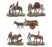 Moranduzzo Set 5 Pastori per Presepe da Cm 6 Scala 1:32 - MINI 6 - Statuine Indistruttibili, Stile ‘700, Rifinite a Mano, Scultore M. Landi, Made in Italy