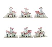 Moranduzzo Set 6 Case 10x5x8 cm - Ambientazione Rustica per Presepe, Villaggio Artigianale, Made in Italy