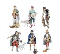 Moranduzzo Set 6 Pastori con Pecore per Presepe da Cm 11 - STANDARD 11 - Scala 1:20 - Statuine Indistruttibili, Dipinte a Mano, Prodotto Ufficiale, Scultore M. Landi