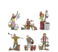 Moranduzzo Set 6 Pastori Napoletani per Presepe da 10 cm - STANDARD 10 - Scala 1:20 - Stile 700', Statuine Indistruttibili, Rifinite a Mano, Scultore M. Landi, Made in Italy