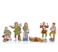 Moranduzzo Set 6 Pastori per Presepe da 8 cm - COMPACT 8 - Scala 1:22 - Statuine Indistruttibili, Pittura a Mano, Stile ’700, Made in Italy, Scultore M. Landi