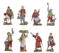 Moranduzzo Set 8 Mestieri per Presepe da Cm 8 Scala 1:22 - Statuine Presepe Indistruttibili - Stile 700', Pittura Rifinita a Mano, Prodotto Ufficiale, Made in Italy, Scultore M. Landi