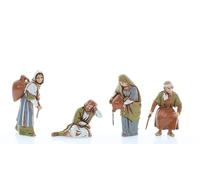 Moranduzzo Set Donne al Pozzo e Cammellieri H Max 8,5 cm per Presepe da Cm 10 - MINI 8 - Scala 1:20 - Statuine Indistruttibili, Stile Arabo, Dipinte a Mano, Made in Italy, Scultore M. Landi