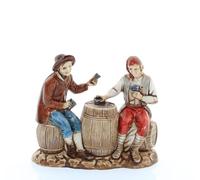 Moranduzzo Set Giocatori di Carte - Scala 1:22 per Presepe da 8 cm - STANDARD 8 - Statuine Indistruttibili, Dipinte a Mano, Stile '700, Prodotto Ufficiale, Made in Italy, Scultore M. Landi