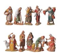 Moranduzzo Set Pastori 10 Soggetti per Presepe da Cm 6,5 Scala 1:30 - Statuine Presepe Indistruttibili - Pittura Rifinita a Mano, Prodotto Ufficiale, Made in Italy, Scultore M. Landi