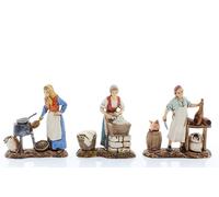 Moranduzzo Tris Mestieri per Presepe da Cm 8 Scala 1:22 - Statuine Presepe Indistruttibili - Stile 700', Pittura Rifinita a Mano, Prodotto Ufficiale, Made in Italy, Scultore M. Landi