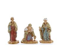 Moranduzzo Tris Re Magi Adatto a Presepe da 3,5 cm Scala 1:50 - MICRO 3,5 - Statuina Indistruttibile, Stile '700, Rifinita a Mano, Scultore M. Landi, Made in Italy