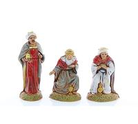 Moranduzzo Tris Re Magi Adatto a Presepe da 6 cm Scala 1:32 - MINI 6 - Statuina Indistruttibile, Stile '700, Rifinita a Mano, Scultore M. Landi, Made in Italy