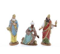 Moranduzzo Tris Re Magi per Presepe da 10 cm - STANDARD 10 - Scala 1:20 - Statuine Indistruttibili, Rifinite a Mano, Scultore M. Landi, Made in Italy