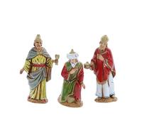 Moranduzzo Tris Re Magi per Presepe da 6,5 cm - MINI 6,5 - Scala 1:30 - Statuine Indistruttibili Rifinite a Mano, Scultore M. Landi, Made in Italy