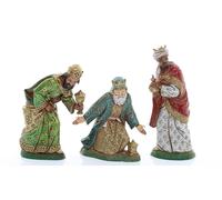 Moranduzzo Tris Re Magi per Presepe da Cm 12 Scala 1:15 - Statuine Presepe Indistruttibili - Stile 700', Pittura Rifinita a Mano, Prodotto Ufficiale, Made in Italy, Scultore M. Landi