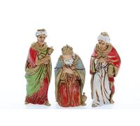 Moranduzzo Tris Re Magi per Presepe da Cm 8 Scala 1:22 - Statuine Presepe Indistruttibili - Stile 700', Pittura Rifinita a Mano, Prodotto Ufficiale, Made in Italy, Scultore M. Landi
