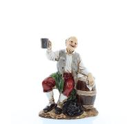 Moranduzzo Uomo che beve per Presepe da Cm 12 Scala 1:15 -Statuine Presepe Indistruttibili - Stile 700', Pittura Rifinita a Mano, Prodotto Ufficiale, Made in Italy, Scultore M. Landi