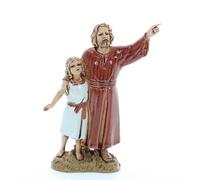 Moranduzzo Uomo con Bimba H Max 9,2 cm per Presepe da Cm 10 - STANDARD 10 - Statuine Indistruttibili, Stile Arabo, Pittura Rifinita a Mano, Prodotto Ufficiale, Made in Italy, Scultore M. Landi