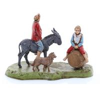 Moranduzzo Uomo con Bimbo su Botte per Presepe da Cm 6 Scala 1:32 - Statuine Presepe Indistruttibili - Stile 700', Pittura Rifinita a Mano, Prodotto Ufficiale, Made in Italy, Scultore M. Landi