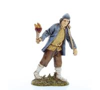 Moranduzzo Uomo con Fiaccola per Presepe da Cm 10 Scala 1:20 - Statuine Presepe Indistruttibili - Stile 700', Pittura Rifinita a Mano, Prodotto Ufficiale, Made in Italy, Scultore M. Landi