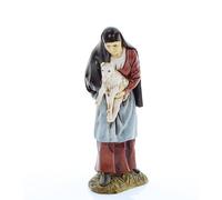 Moranduzzo Vecchia con Agnello per Presepe da Cm 12 Scala 1:15 -Statuine Presepe Indistruttibili - Stile 700', Pittura Rifinita a Mano, Prodotto Ufficiale, Made in Italy, Scultore M. Landi