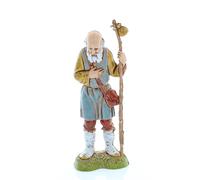 Moranduzzo Vecchio con Bastone per Presepe da Cm 10 Scala 1:20 - Statuine Presepe Indistruttibili - Stile 700', Pittura Rifinita a Mano, Prodotto Ufficiale, Made in Italy, Scultore M. Landi