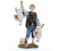 Moranduzzo Venditore di Polli per Presepe da Cm 12 Scala 1:15 -Statuine Presepe Indistruttibili - Stile 700', Pittura Rifinita a Mano, Prodotto Ufficiale, Made in Italy, Scultore M. Landi