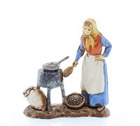 Moranduzzo Venditrice di Castagne per Presepe da 8 cm, Scala 1:22 - STANDARD 8 - Altezza del Prodotto 8 cm - Statuina Indistruttibile, Stile '700, Pittura a Mano, Made in Italy, Scultore M. Landi