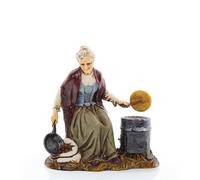 Moranduzzo Venditrice di Castagne per Presepe da Cm 12 Scala 1:15 -Statuine Presepe Indistruttibili - Stile 700', Pittura Rifinita a Mano, Prodotto Ufficiale, Made in Italy, Scultore M. Landi