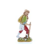 Moranduzzo Viandante per Presepe da Cm 10 Scala 1:20 - Statuine Presepe Indistruttibili - Stile 700', Pittura Rifinita a Mano, Prodotto Ufficiale, Made in Italy, Scultore M. Landi