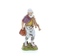 Moranduzzo Zampognaro H 9 cm per Presepe da 10 cm - STANDARD 10 - Scala 1:20 - Statuina Indistruttibile, Stile '700, Pittura Rifinita a Mano, Prodotto Ufficiale, Made in Italy, Scultore M. Landi