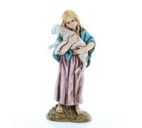 Moranduzzo Zingarella con Agnello per Presepe da Cm 12 Scala 1:15 -Statuine Presepe Indistruttibili - Stile 700', Pittura Rifinita a Mano, Prodotto Ufficiale, Made in Italy, Scultore M. Landi