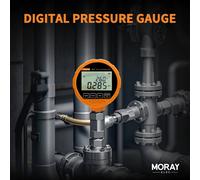 Moray ME461P 0,5% FS Temperatura portatile Glicerina Acciaio inossidabile ad alta precisione Manometro digitale Test idraulico Ossigeno Acqua