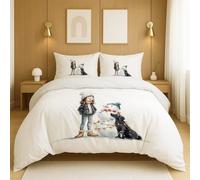 Morbida Biancheria da Letto Bianco Parure Copripiumino Cartoon Simple Babbo Natale Ragazza Completa Singola Doppia per Children's Boys Girls Duvet Cover 260x240cm(102" x 95")