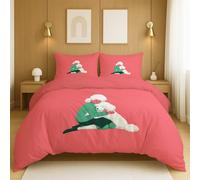 Morbida Biancheria da Letto Rosa Parure Copripiumino Cartoon Semplice Ragazza Cucciolo Resistente Copripiumini per Children's Boys Girls Duvet Cover 240x220cm(95" x 87")