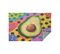 Morbida coperta da viaggio leggera in flanella con pois colorati color avocado carino bagliore nel buio con stelle cuscino 165 x 140 cm
