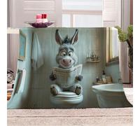 Morbida Coperta in Peluche Asino Che Legge Tranquillamente Il Giornale - Plaid per Divano/Letto 150x200 cm Stile Antropomorfo Dei Cartoni Animati Flanella Microfibra Ultra Caldo,Lavabile,Regalo