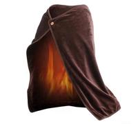 Morbida coperta riscaldata in flanella USB, scialle riscaldante elettrico, 100 x 70 cm, con controllo della temperatura, per divano, ufficio, viaggi, uso esterno (marrone)