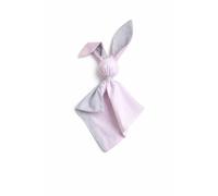 Morbida copertina in cotone con coniglietto DOUDOU - rosa/grigio