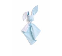 Morbida e soffice copertina in cotone con coniglietto DOUDOU - menta/bianco