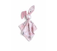 Morbida e soffice copertina in cotone DOUDOU con coniglietto - Rose seppia/rosa