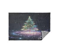 Morbida flanella leggera coperta da viaggio Dreamy Christmas Tree Glow in The Dark Stars coperta cuscino 165 x 140 cm