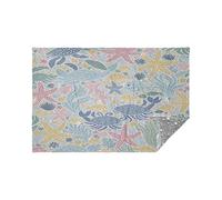 Morbida flanella leggera coperta da viaggio intricato motivo oceano multicolore bagliore nel buio stelle cuscino 165 x 55 pollici