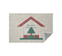 Morbida flanella leggera coperta da viaggio minimale albero beige bagliore nel buio stelle cuscino 165 x 140 cm