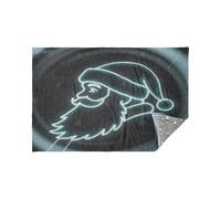 Morbida flanella leggera coperta da viaggio stravagante Babbo Natale verde bagliore nel buio stelle cuscino 165 x 140 cm