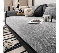 Morbida fodera per divano a righe in ciniglia, antigraffio, per divani componibili, grigio fuzzy, protezione per mobili (71,1 x 180,3 cm), durevole ed elegante, decorazione per la casa
